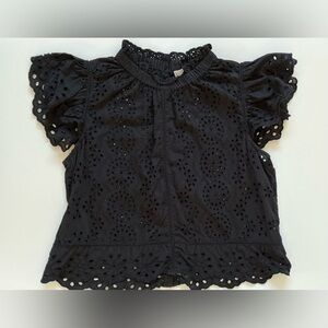Jennifer & Grace Eyelet Top Sz Lg